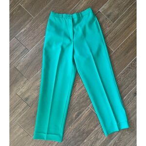 Vintage Kelly Green High Waisted Trouser Pants Career Classic Holiday Preppy 10‎